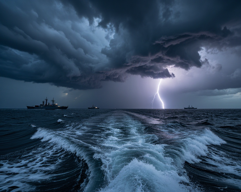 Cinematic tension at the Strait of Hormuz