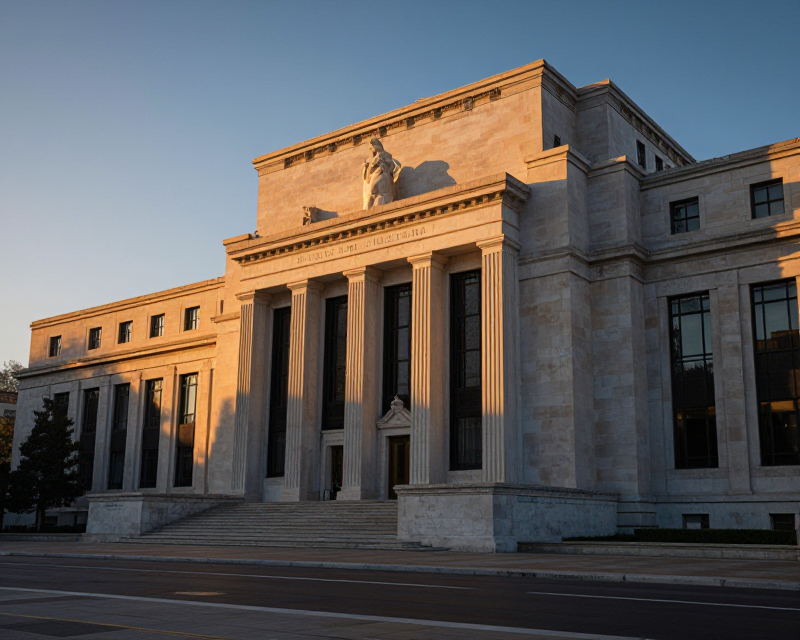 Federal Reserve Building at Sunset