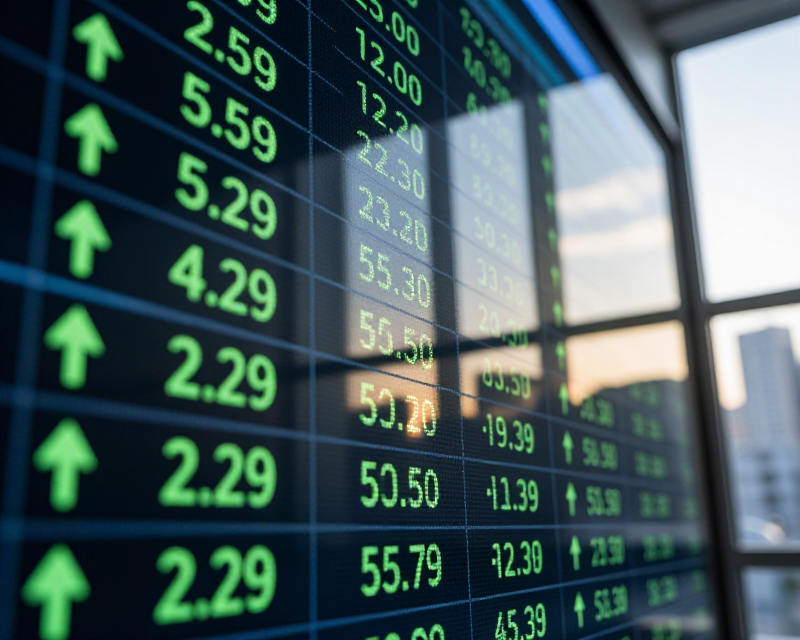 Rising Stock Market Display
