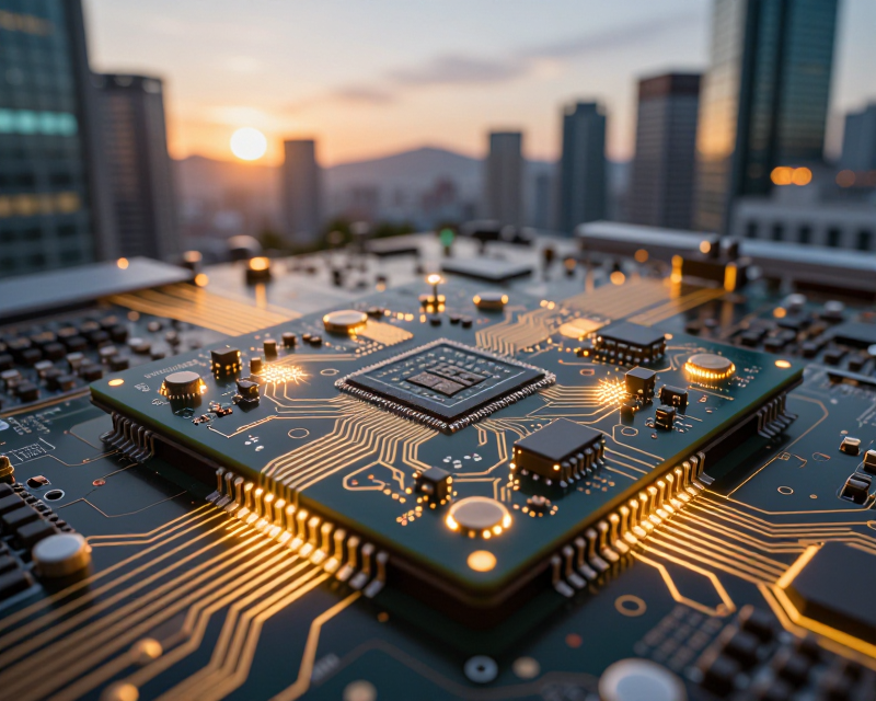 Semiconductor and Seoul Skyline