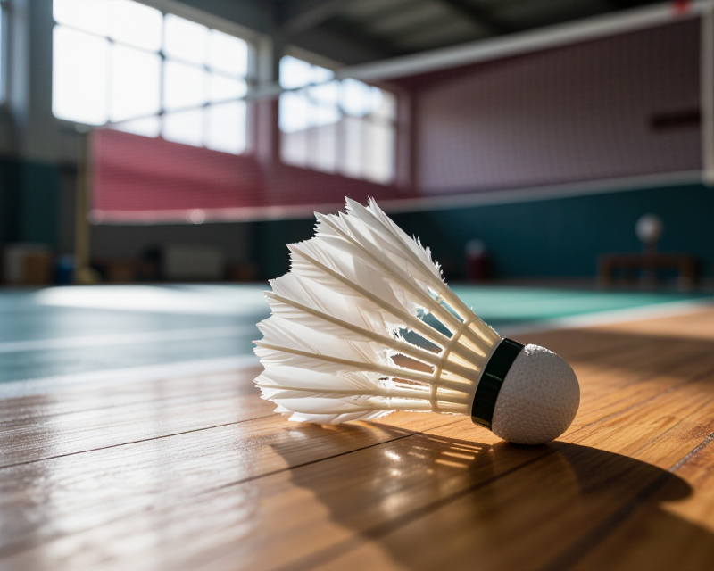 Badminton Shuttlecock on Court