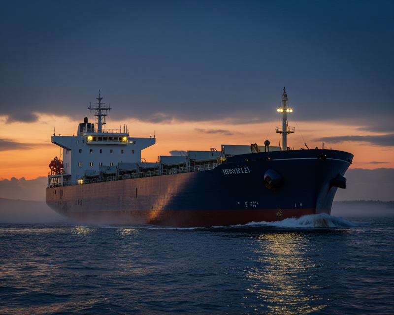 Cinematic maritime scene representing Middle East tensions