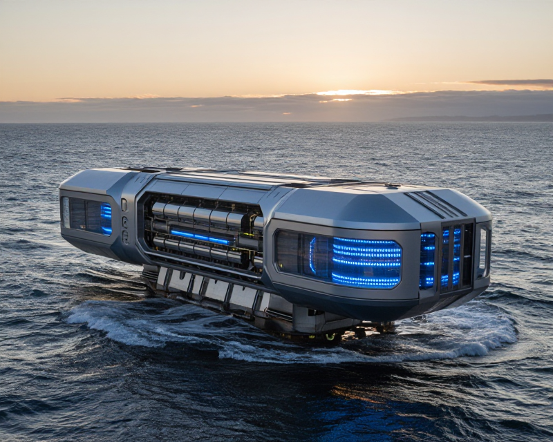 Futuristic Floating AI Data Center
