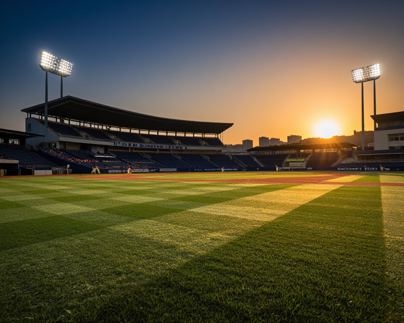 Cinematic Baseball Stadium at Twilight