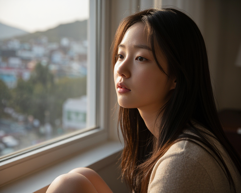 Reflective Moment in Seoul